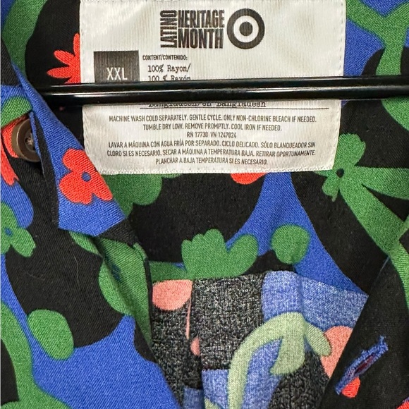 Target Latino Heritage Month Floral Button-Up Shirt szie XXL - Picture 3 of 3